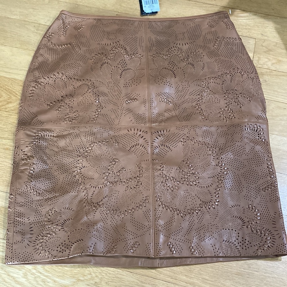 Vintage Ralph Lauren Transition 22 brown leather skirt - Picture 5 of 11